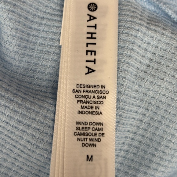 NWT Athleta Wind Down Sleep Cami Sky Blue Soft Lounge Size M - Picture 4 of 8